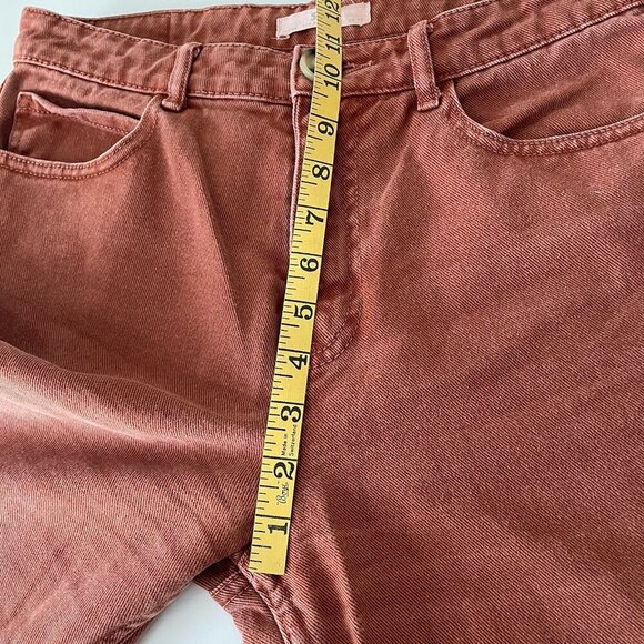 Stradivarius Super Wide-Leg High-Waisted Crop Denim Jeans Brown Size Teen 8 - Picture 5 of 10